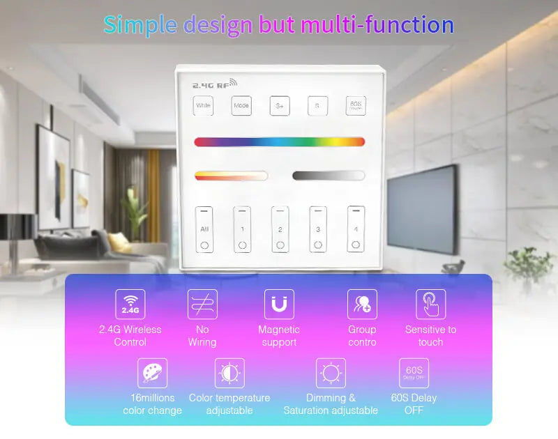 LED Strip Light Wall Mounted Remote